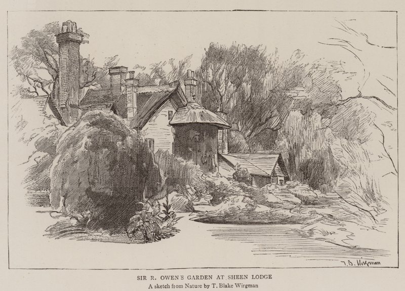 Il giardino di Sir R Owen a Sheen Lodge da Theodore Blake Wirgman