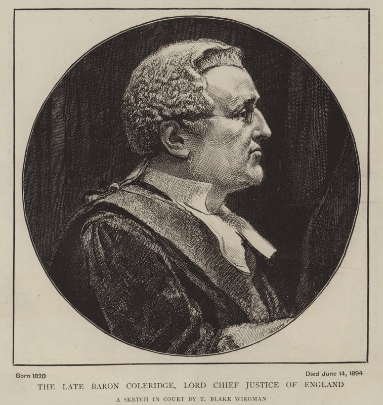 Il defunto barone Coleridge, Lord Chief Justice d