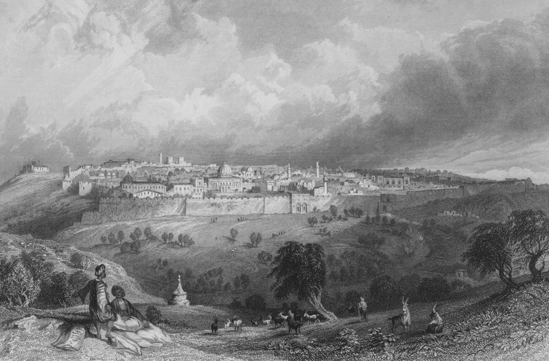 Gerusalemme, dal Monte degli Ulivi da Thomas Allom