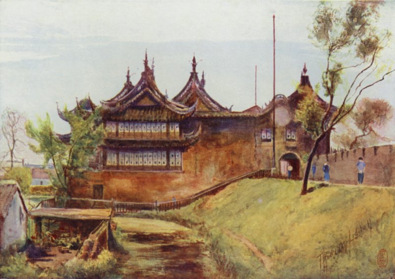 Shanghai, il Tempio dei Tessuti, Mura della Città da Thomas Hodgson Liddell