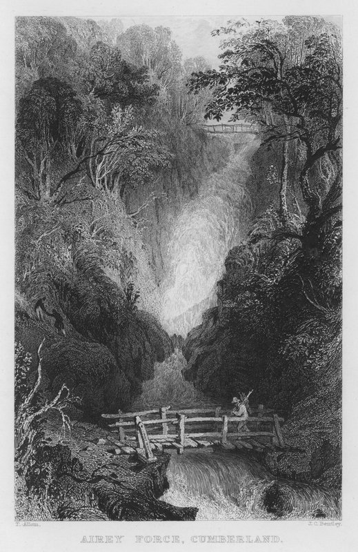 Airey Force, Cumberland (incisione) da Thomas (after) Allom
