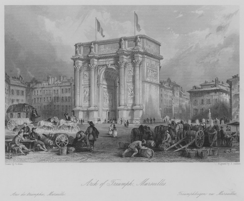Arco di Trionfo, Marsiglia da Thomas (after) Allom
