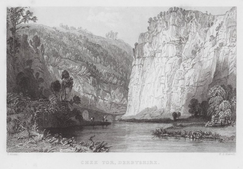 Chee Tor, Derbyshire (incisione) da Thomas (after) Allom