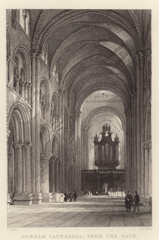 Cattedrale di Durham, dalla Navata da Thomas (after) Allom