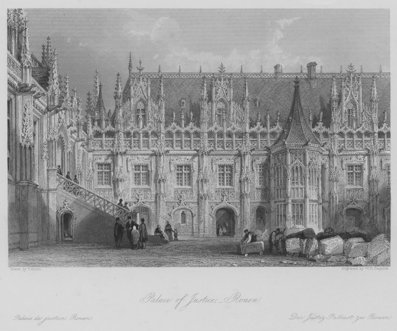 Palazzo di Giustizia, Rouen da Thomas (after) Allom