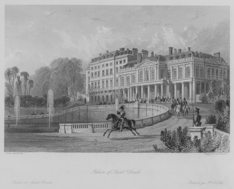 Palazzo di Saint Cloud (incisione) da Thomas (after) Allom