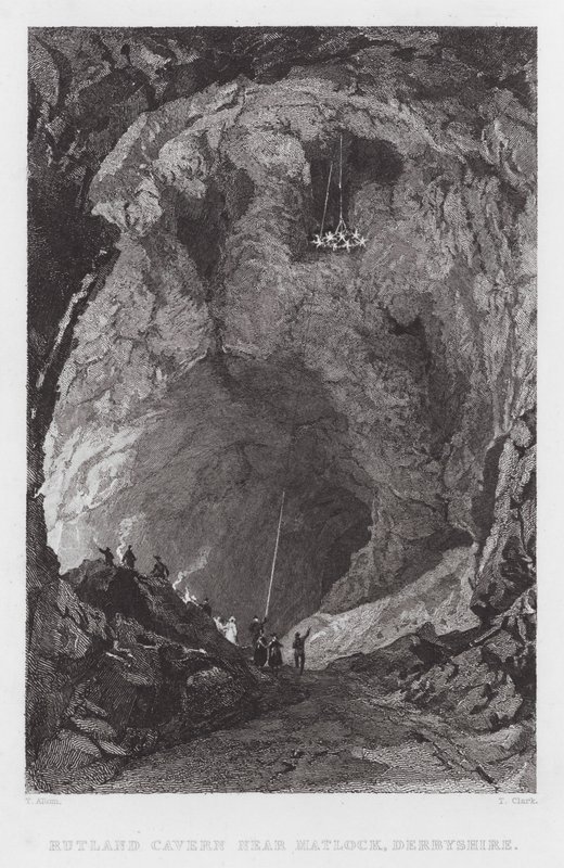 Rutland Cavern, vicino a Matlock, Derbyshire (incisione) da Thomas (after) Allom