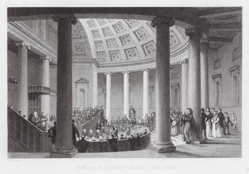 La Nuova Sala della Contea, Chester (incisione) da Thomas (after) Allom