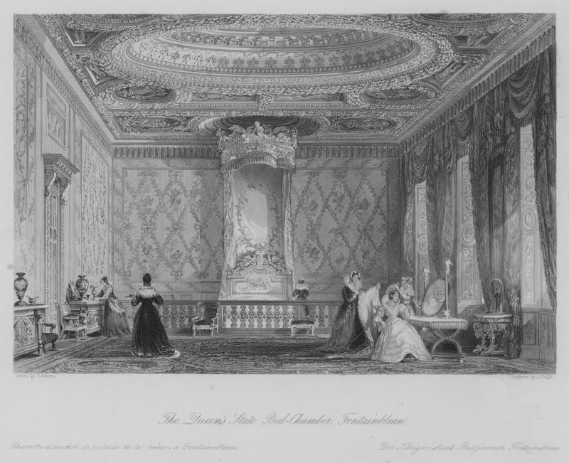 La Camera da Letto di Stato della Regina, Fontainebleau da Thomas (after) Allom