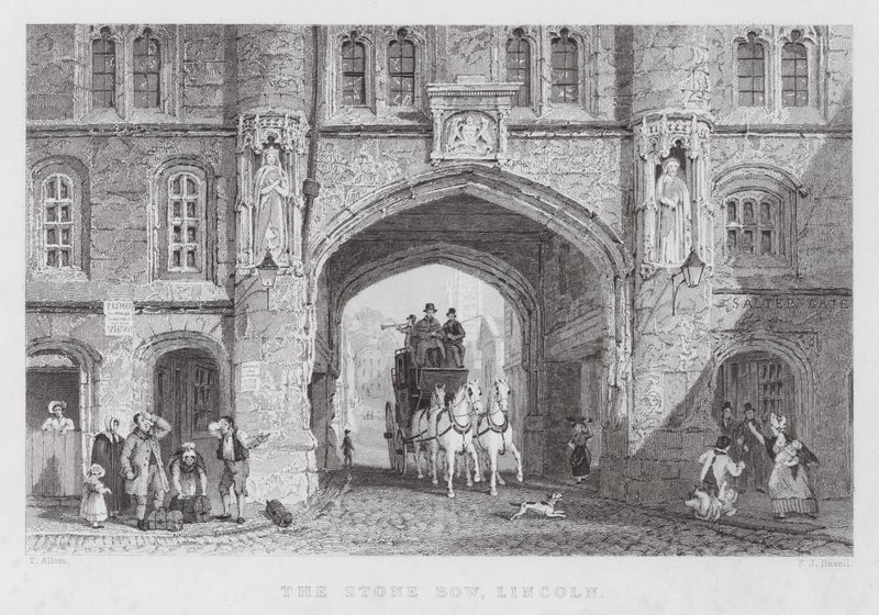 The Stone Bow, Lincoln (incisione) da Thomas (after) Allom