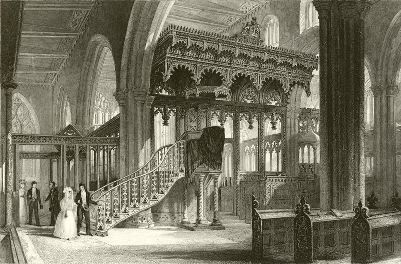 Chiesa di Sefton, Lancashire da Thomas Allom