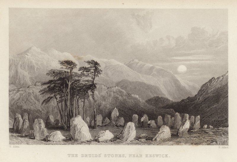 La pietra dei druidi vicino a Keswick da Thomas Allom