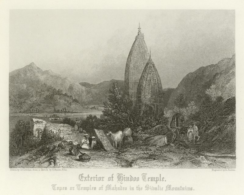 Esterno di un tempio indù da Thomas Colman Dibdin