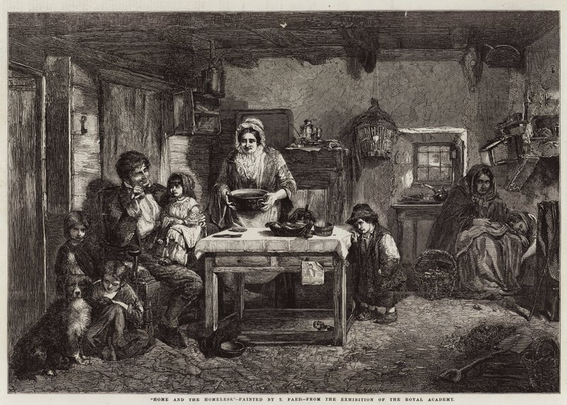 Casa e i Senza Tetto da Thomas Faed