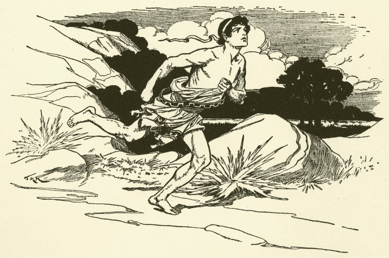 Portando le notizie da Maratona (incisione) da Thomas Heath Robinson