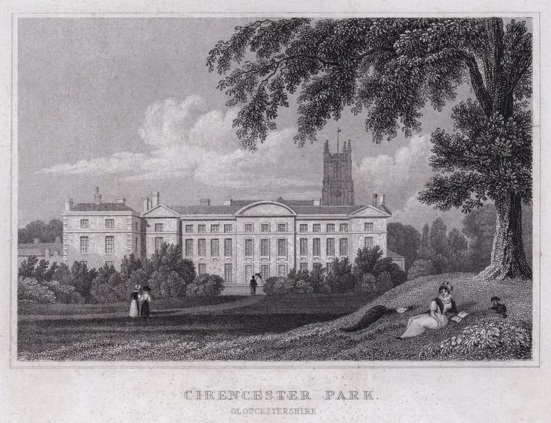 Cirencester Park, Gloucestershire (incisione) da Thomas Hosmer Shepherd