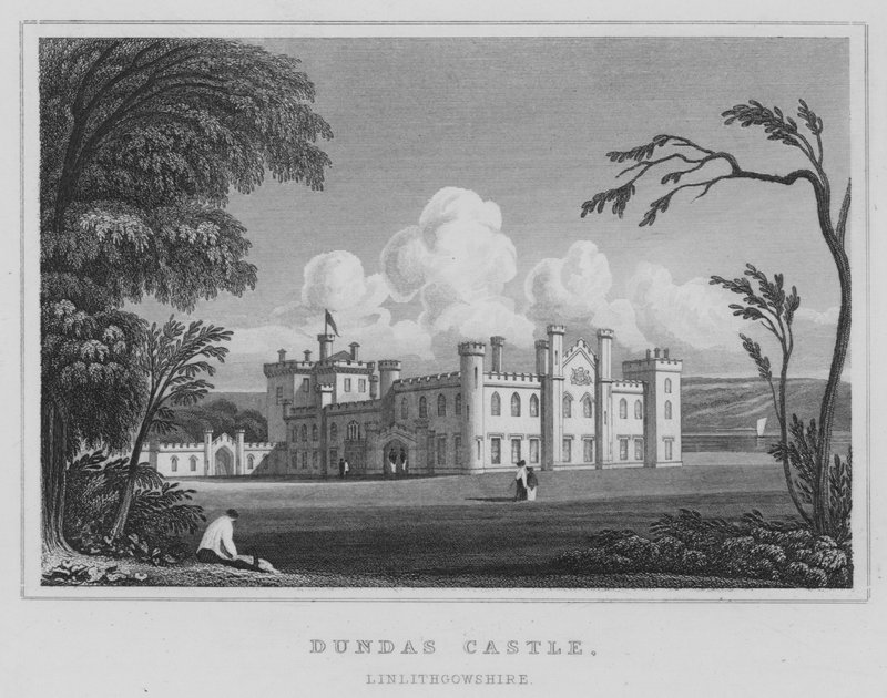 Castello di Dundas, Linlithgowshire da Thomas Hosmer Shepherd