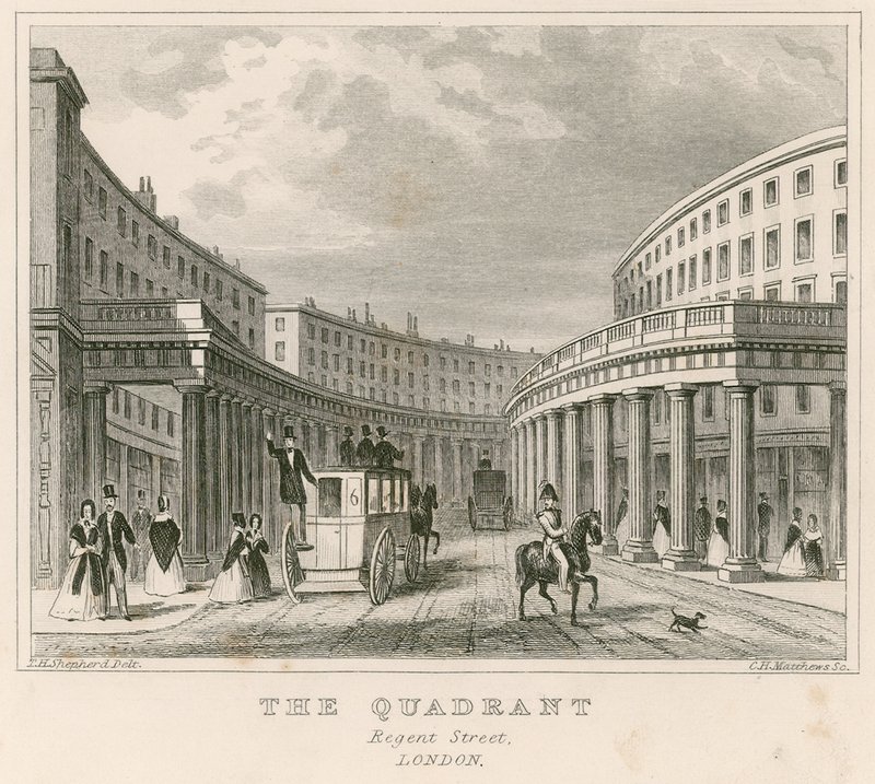 Il Quadrante, Regent Street, Londra da Thomas Hosmer Shepherd