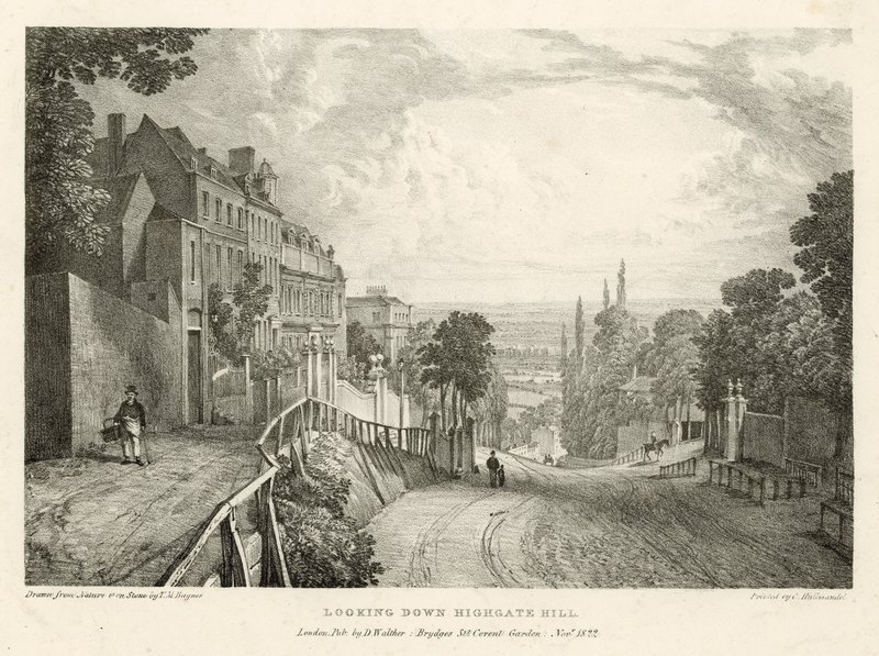 Guardando giù per Highgate Hill, Londra da Thomas Mann Baynes