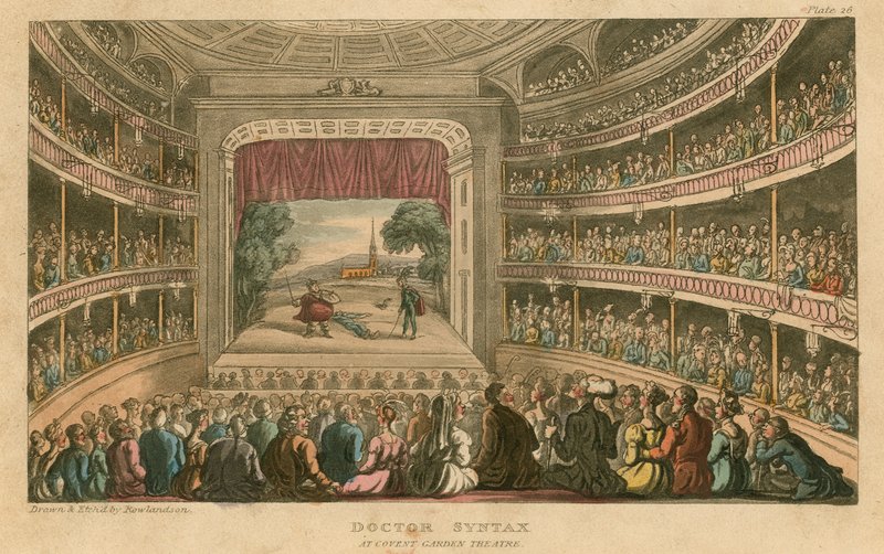 Il dottor Syntax al Covent Garden Theatre, Londra da Thomas Rowlandson