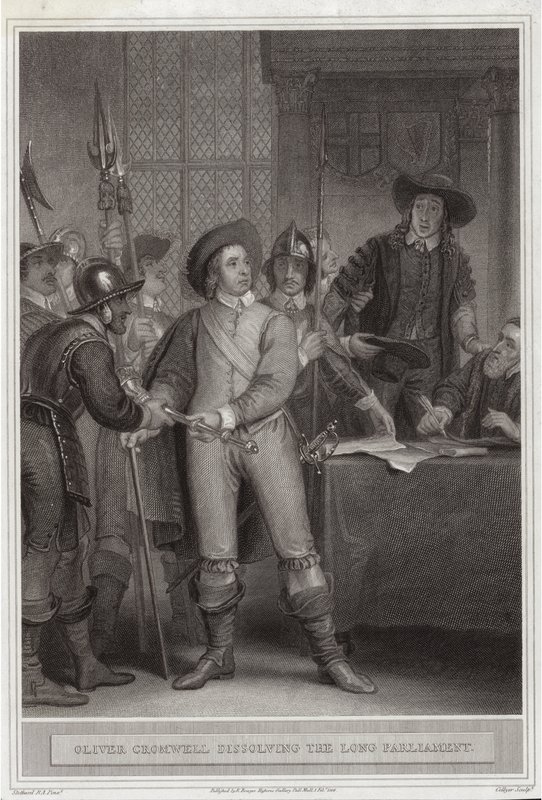 Oliver Cromwell che scioglie il Lungo Parlamento da Thomas Stothard