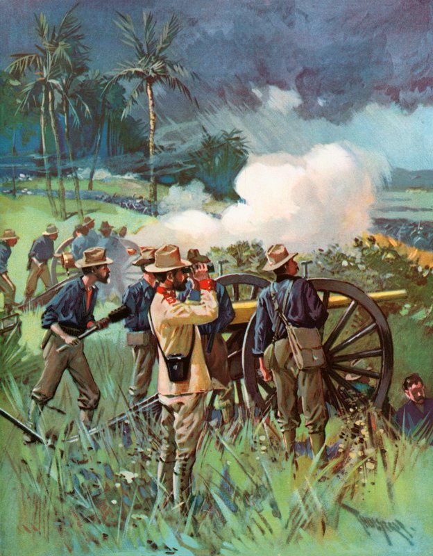 Artiglieria da campo in azione da Thure de Thulstrup