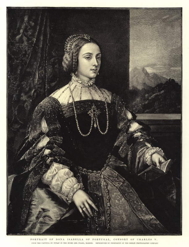 Ritratto di Dona Isabella del Portogallo, consorte di Carlo V da Tiziano Vecelli