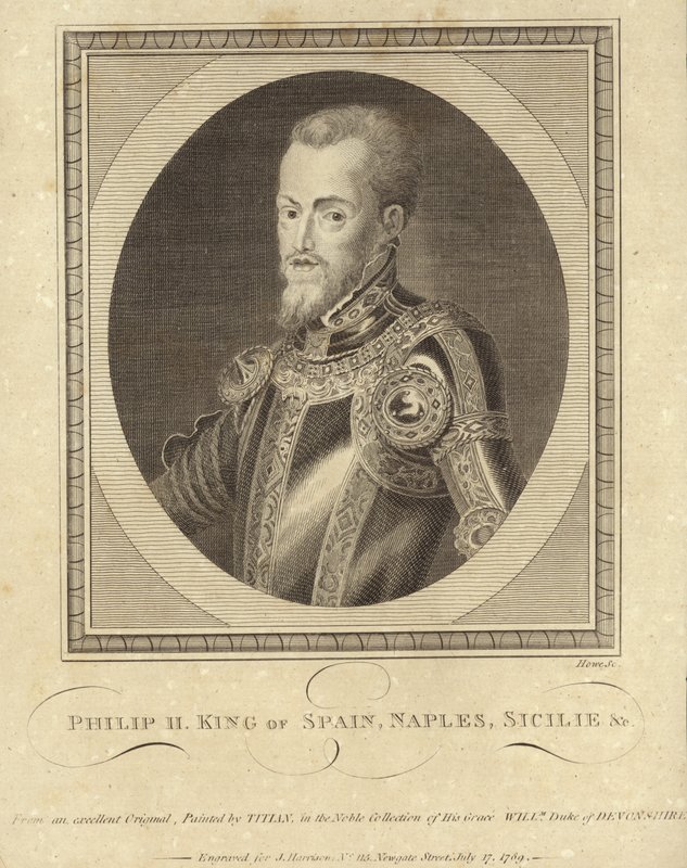 Re Filippo II di Spagna da Tiziano Vecelli