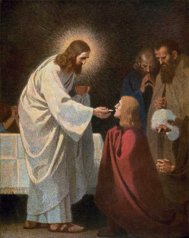 Gesù dà la Comunione a San Giovanni da Unbekannt Unbekannt