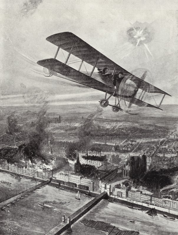 Il comandante di squadriglia Spenser Grey sorvola Colonia, 8 ottobre 1914 da W. Avis