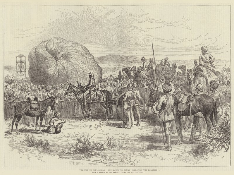La guerra nel Sudan, la marcia verso Tamai, gonfiando il pallone da Walter Paget