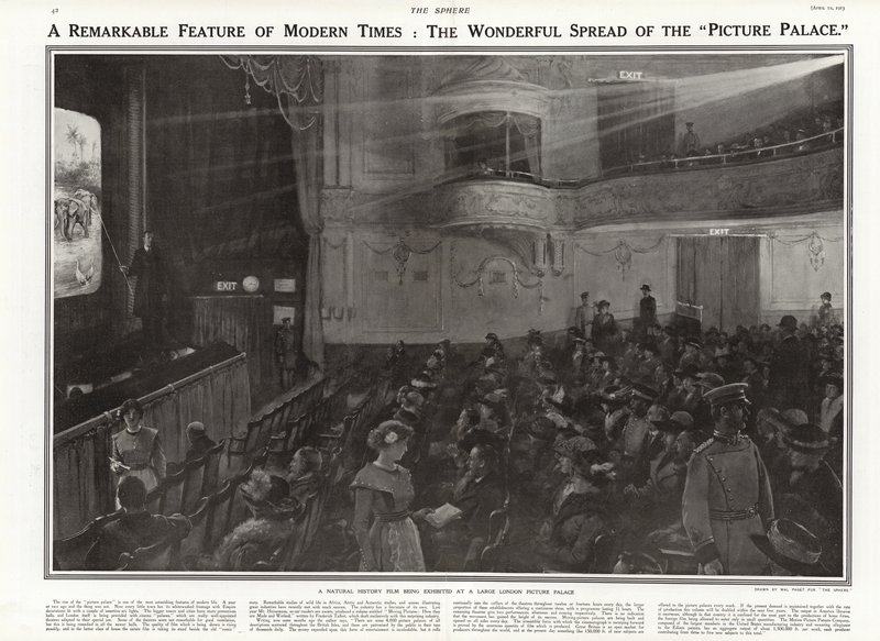 Un film di storia naturale proiettato in un cinema di Londra, 1913 da Walter Stanley Paget