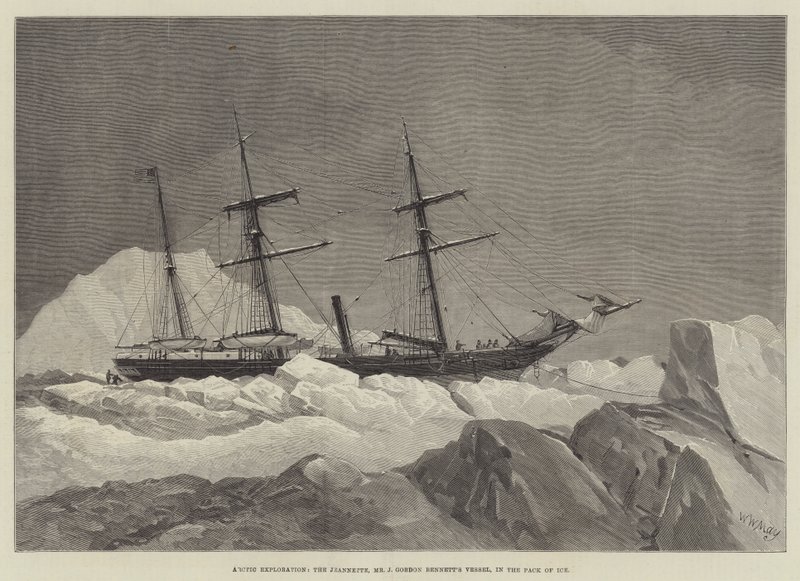 Esplorazione artica, la Jeannette, la nave del signor J Gordon Bennett, nel pack di ghiaccio da Walter William May