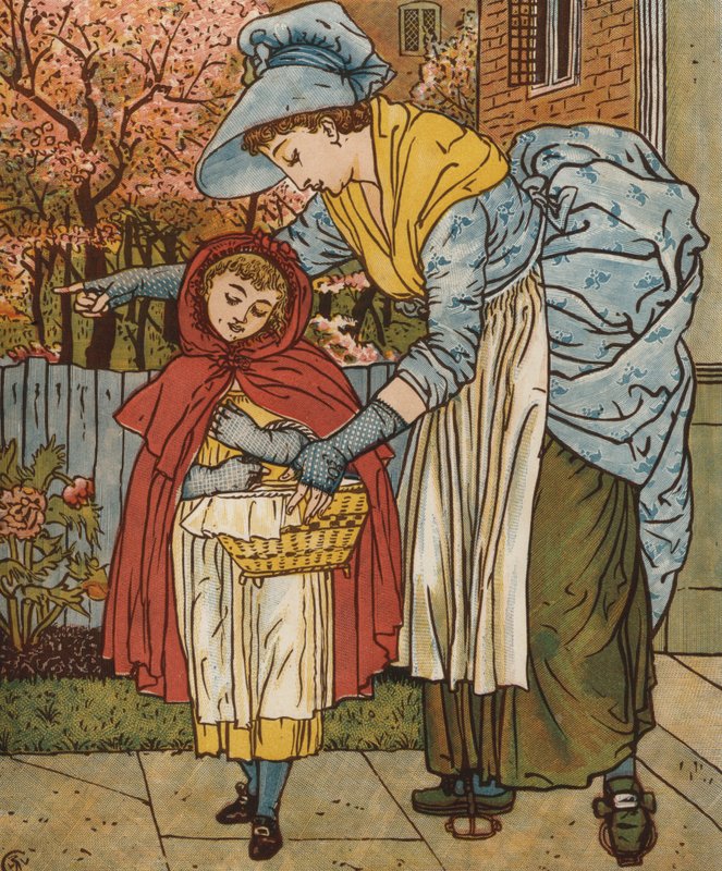 Cappuccetto Rosso (litografia a colori) da Walter Crane