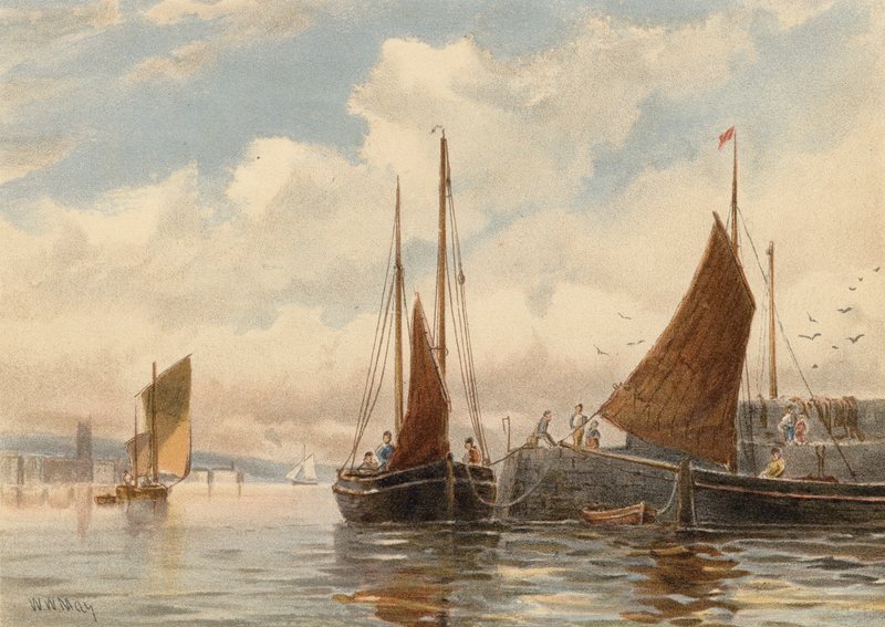 Luggers di Penzance a Newlyn da Walter William May