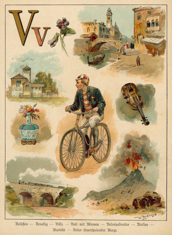 Lettera V (cromolitografia) da Walter Zweigle