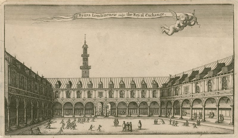 Interno della Royal Exchange, Londra da Wenceslaus Hollar