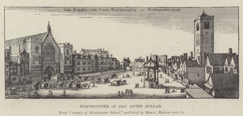 Westminster nel 1650 da Wenceslaus Hollar