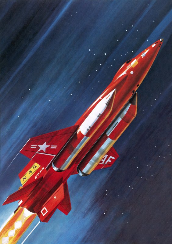 Aereo a razzo della NASA non identificato da Wilf (20th century) Hardy