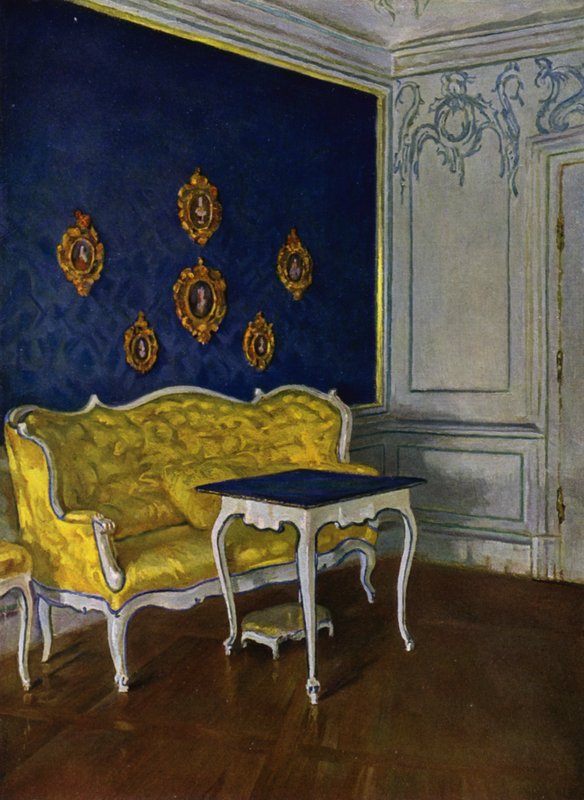 Salone Blu nel Castello di Weikersheim, Württemberg, Decorazione Rococò, circa 1740 da Wilhelm Beckmann