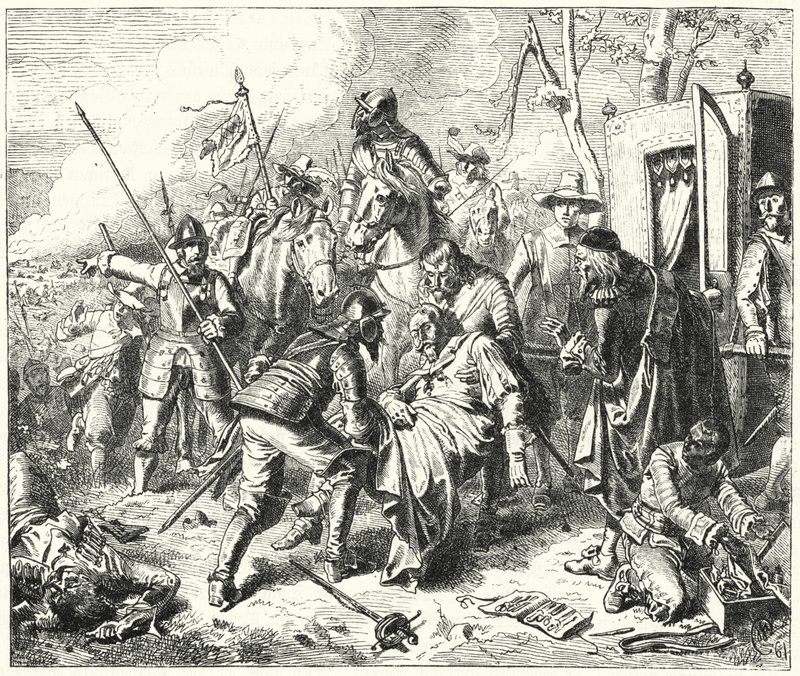 Conte Tilly ferito mortalmente alla battaglia di Rain, 1632 da Wilhelm Camphausen