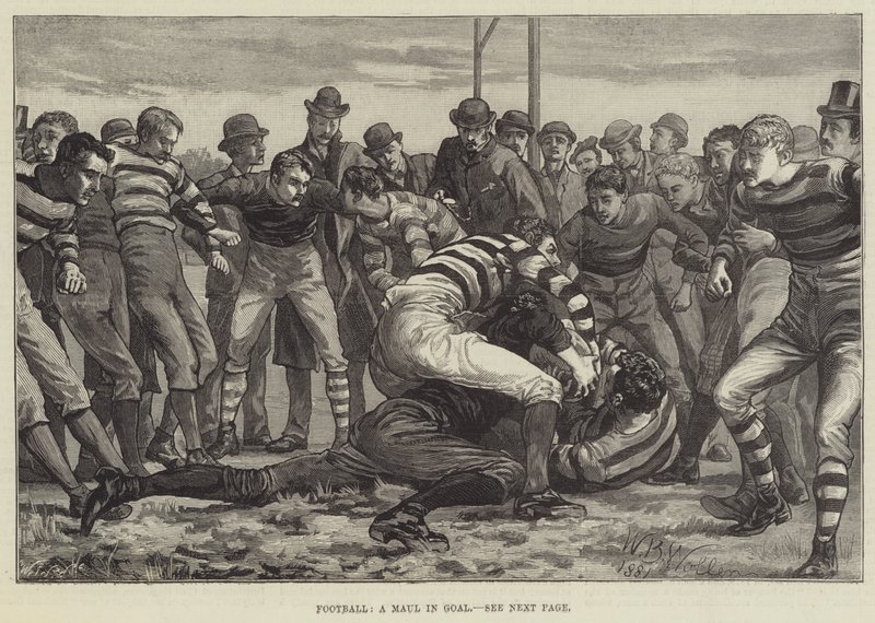 Calcio, una mischia in porta da William Barnes Wollen