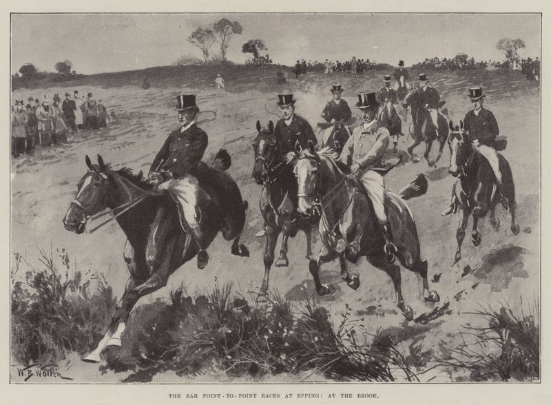 Le corse Point-to-Point di Bar a Epping, al ruscello da William Barnes Wollen