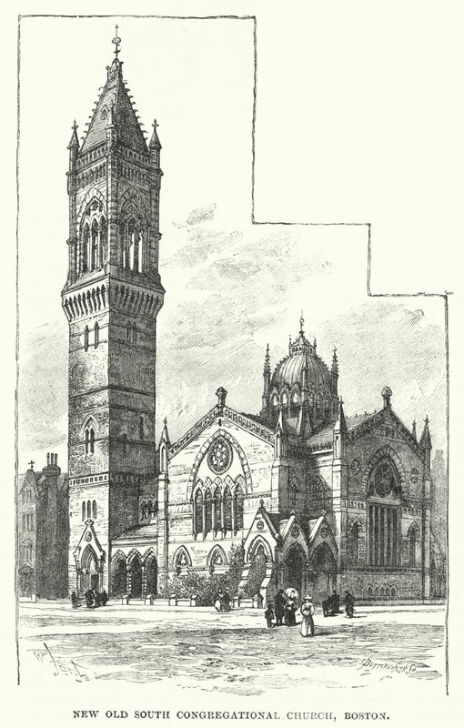 Nuova Vecchia Chiesa Congregazionale del Sud, Boston da William Henry James after Boot