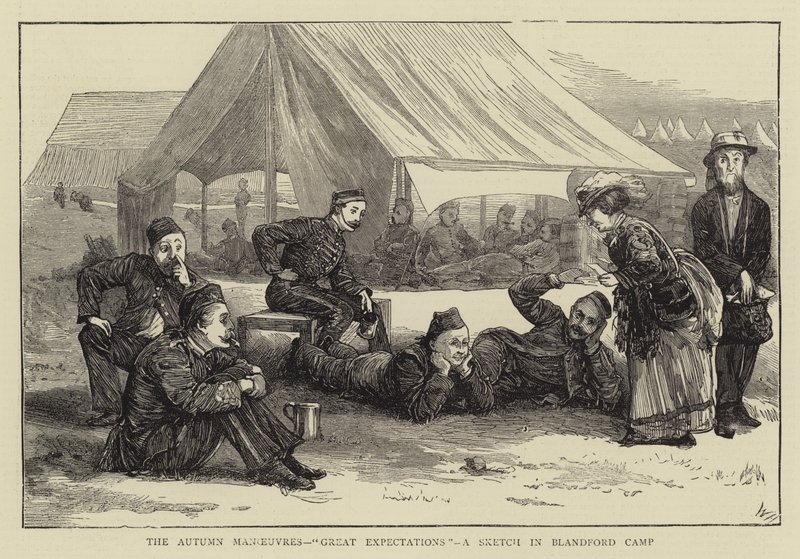 Le manovre autunnali, grandi aspettative, uno schizzo nel campo di Blandford da William III Bromley