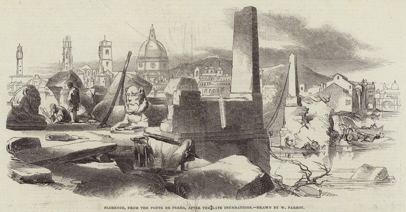 Firenze, dal Ponte de Perro, dopo le ultime inondazioni da William Parrott