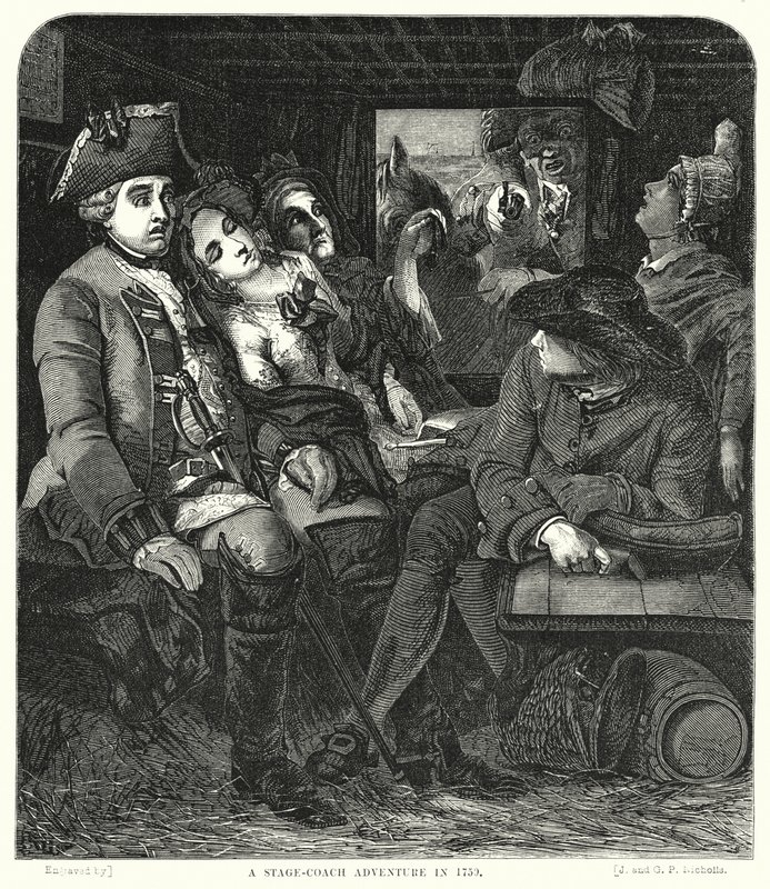 Avventura in diligenza nel 1750 da William Powell after Frith