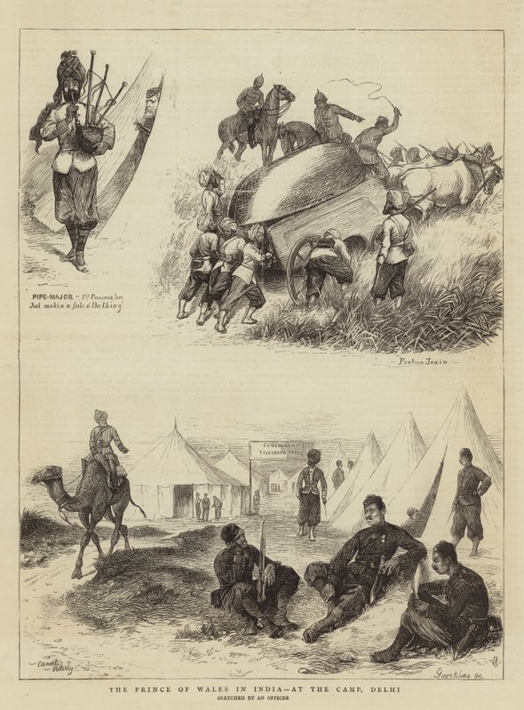 Il principe di Galles in India, al campo, Delhi da William Ralston