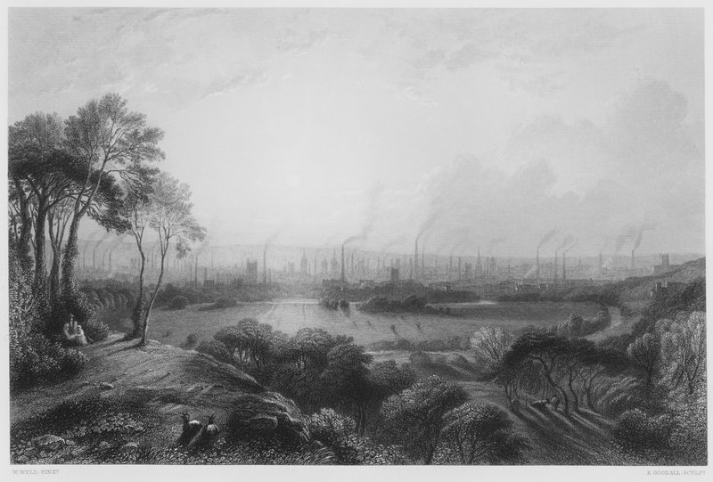 Manchester, da Kersal Moor, dal quadro nella Collezione Reale da William Wyld