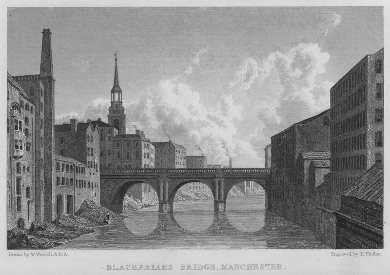Ponte di Blackfriars, Manchester da William (after) Westall